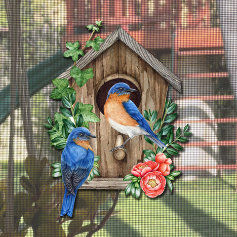 Mesh Magnets Anti-Collision Acrylic Screen Door Decoration - Birdhouse Sign