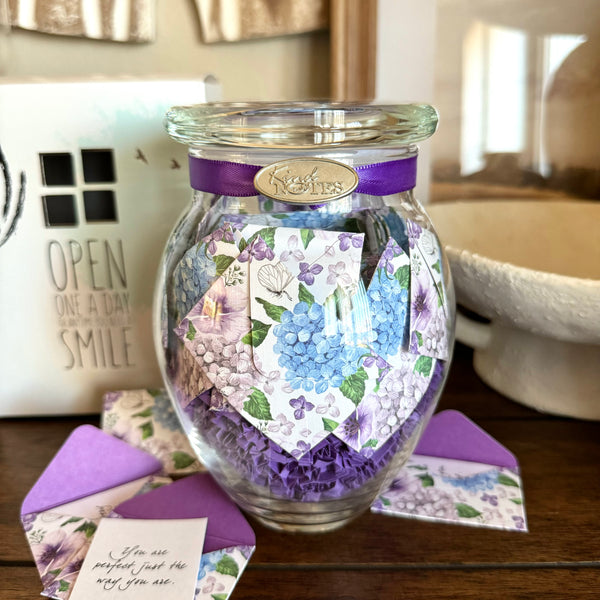 Purple Hydrangeas Jar of Notes