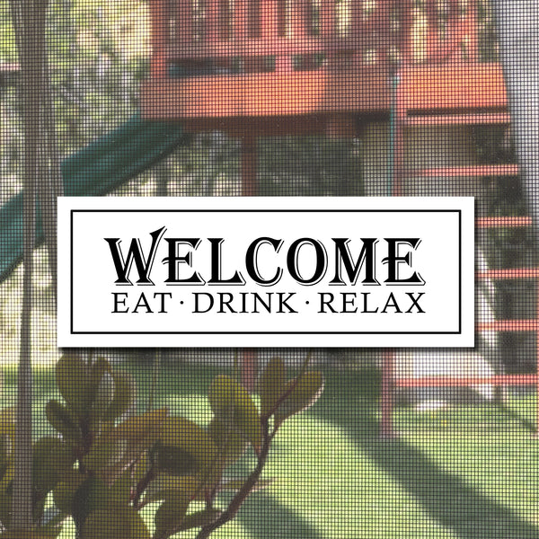 COMING SOON! Mesh Magnets Anti-Collision Acrylic Screen Door Decoration - Welcome Eat Drink Relax