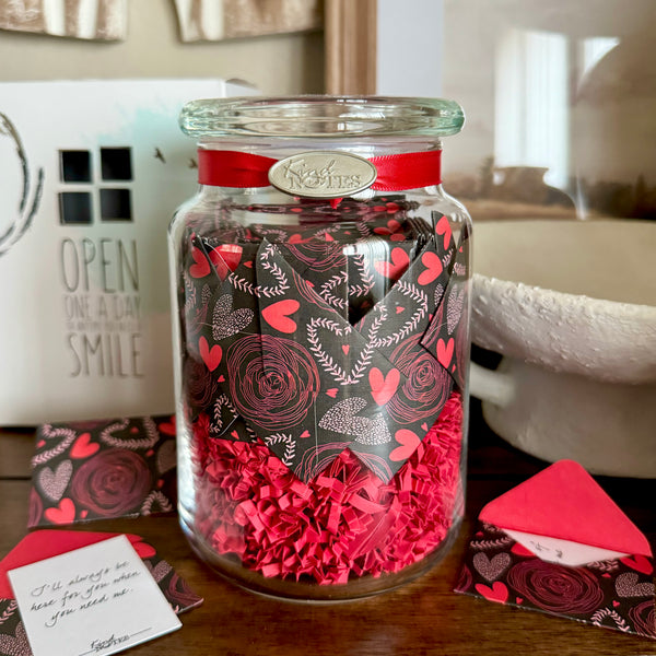 Whimsical Hearts Jar of Notes