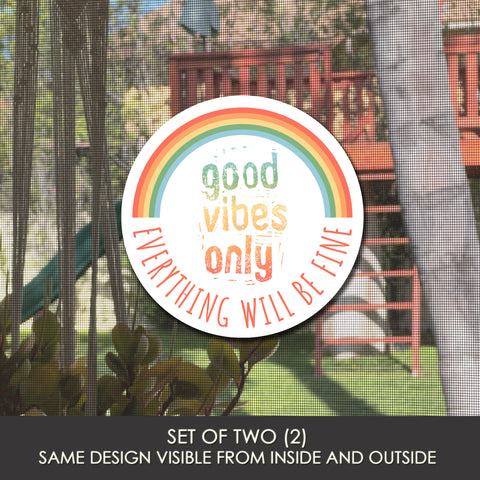 Mesh Magnets Anti-Collision Acrylic Screen Door Decoration - Good Vibes Sign