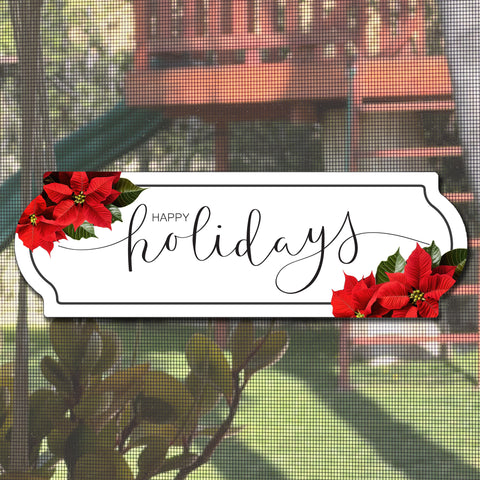 Mesh Magnets Anti-Collision Acrylic Screen Door Decoration - Happy Holidays Sign