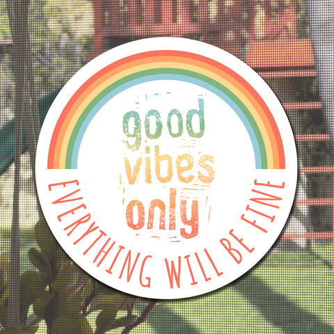 Mesh Magnets Anti-Collision Acrylic Screen Door Decoration - Good Vibes Sign