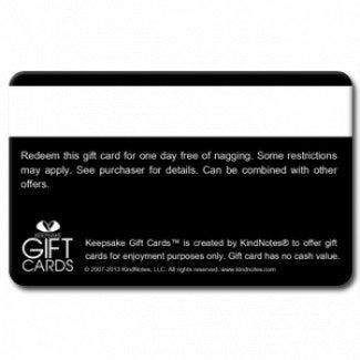 Keepsake Gift Cards Nag-Free Day