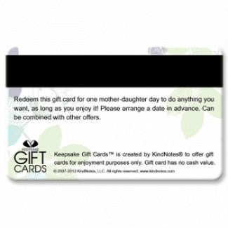 Keepsake Gift Cards Mother-Daughter Day