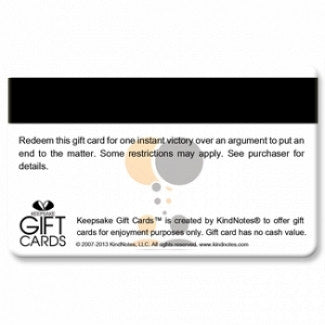 Keepsake Gift Cards Instant Argument Win