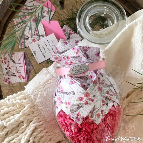 Birds and Flowers Jar of Notes