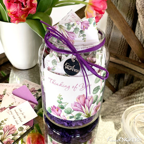 Botanical Thinking of You Jar of Notes (with Blank Papers)