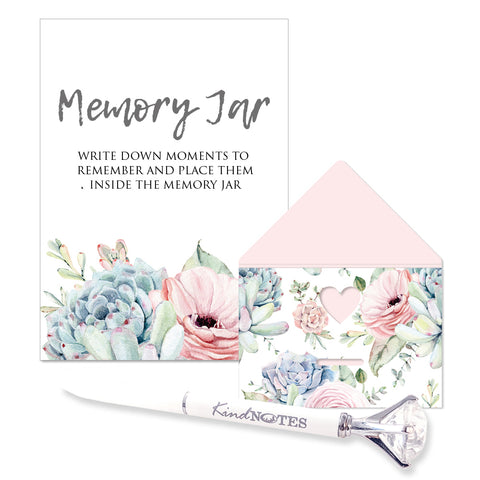 Memory Jar by KindNotes (Deluxe Kit without Jar) - Desert Succulents
