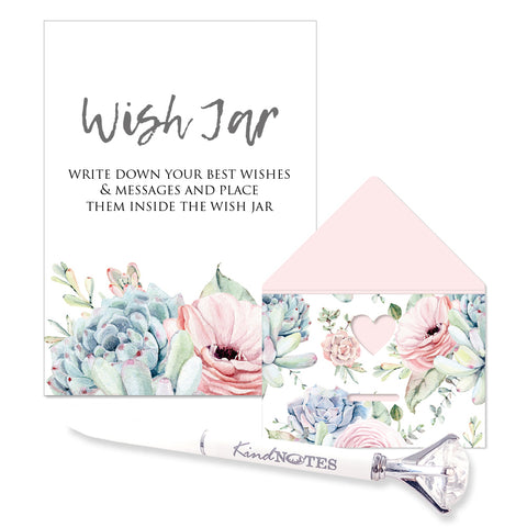 Wish Jar by KindNotes (Deluxe Kit without Jar) - Desert Succulents