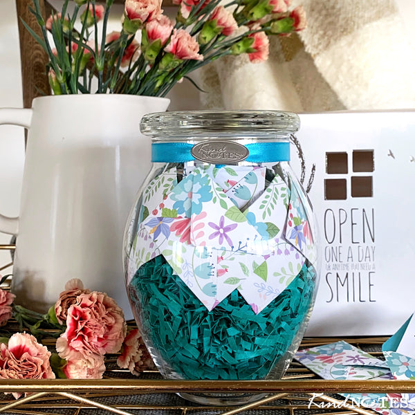 Fresh Cut Floral Jar of Notes (with Blank Papers)