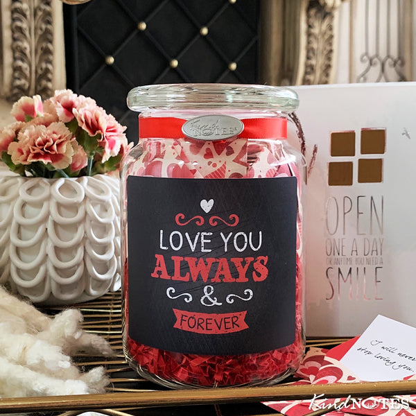 Love You Always Jar of Notes (with Blank Papers)