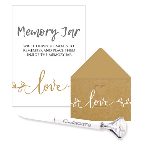 Memory Jar by KindNotes (Deluxe Kit without Jar) - Just Love