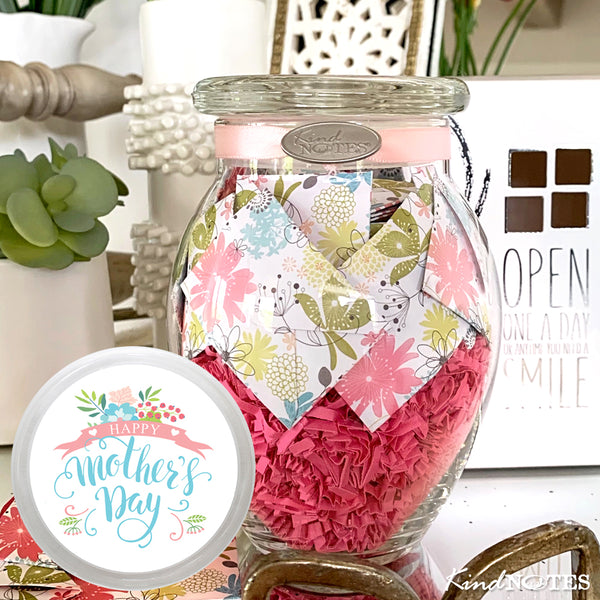 Happy Mother's Day Refreshing Floral Jar of Notes (with Blank Papers)