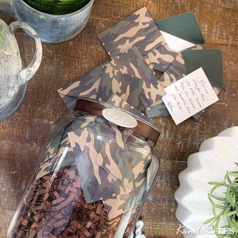 Naturall Camo Jar of Notes Gifts for Him