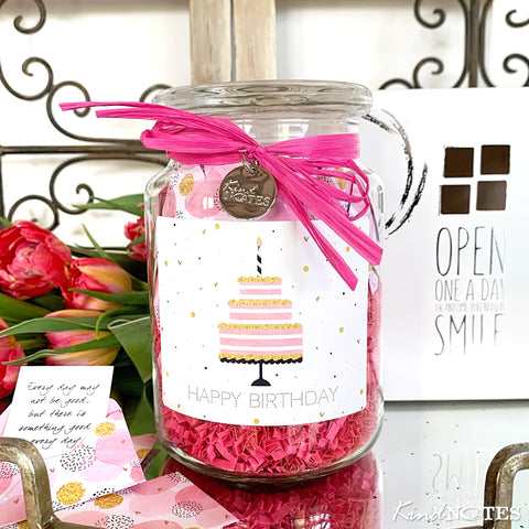 Birthday Cake Jar with POSITIVE Thoughts (Wholesale)
