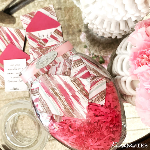 Pink and Gold Jar of Notes