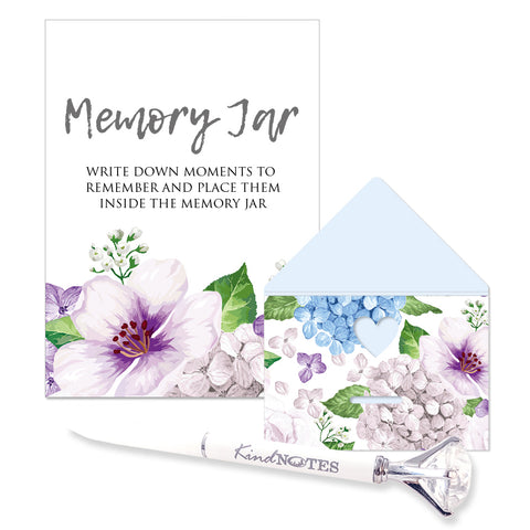 Memory Jar by KindNotes (Deluxe Kit without Jar) - Purple Hydrangeas