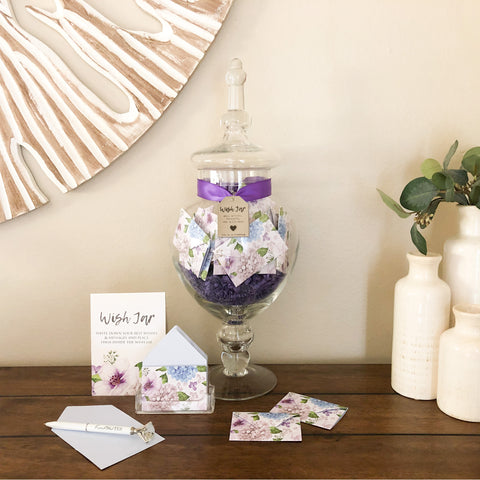 Wish Jar by KindNotes (Deluxe Kit without Jar) - Purple Hydrangeas
