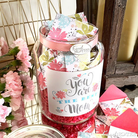 Refreshing Floral Best Mom Jar of Notes