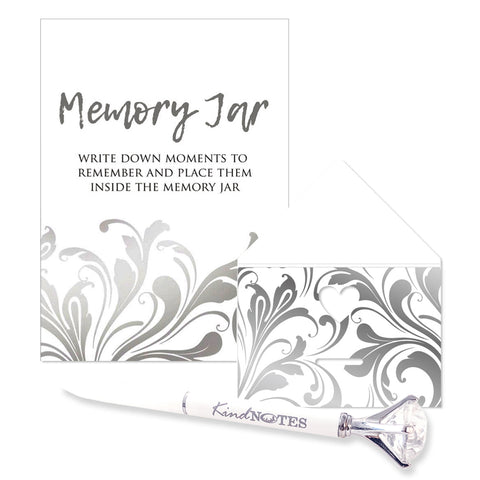 Memory Jar by KindNotes (Deluxe Kit without Jar) - Silver Flourish