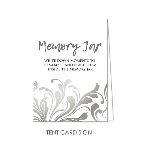 Memory Jar by KindNotes (Deluxe Kit without Jar) - Silver Flourish