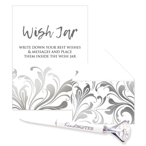 Wish Jar by KindNotes (Deluxe Kit without Jar) - Silver Flourish