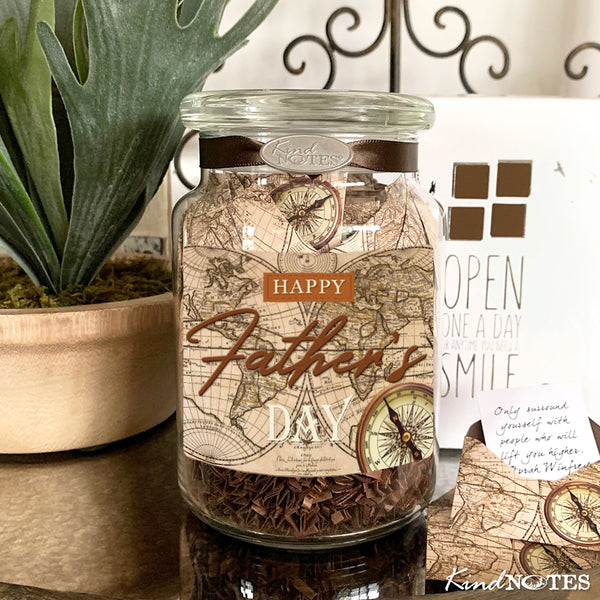 Happy Father's Day Around the World Jar of Notes (with Blank Papers)