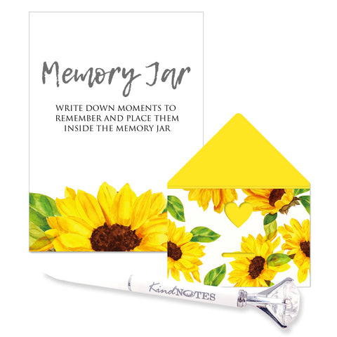 Memory Jar by KindNotes (Deluxe Kit without Jar) - Wild Sunflowers
