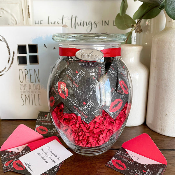 Hugs and Kisses Jar of Notes (with Blank Papers)
