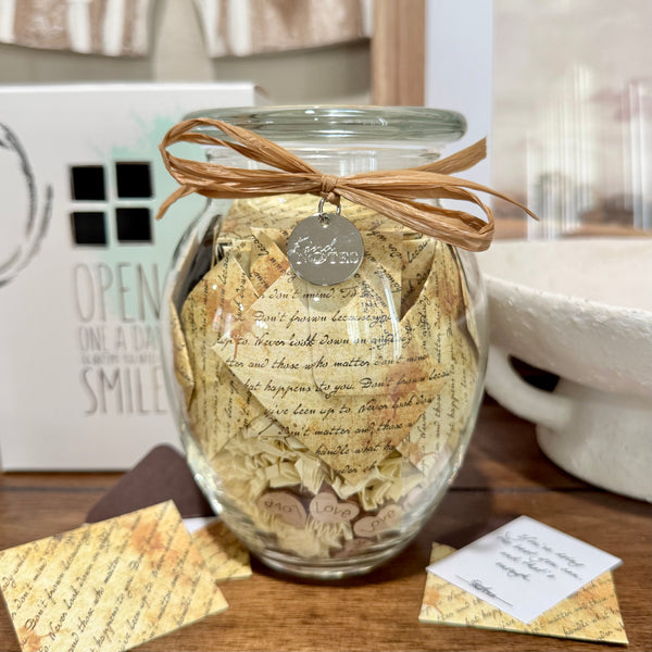 Wooden Hearts Jar of Notes