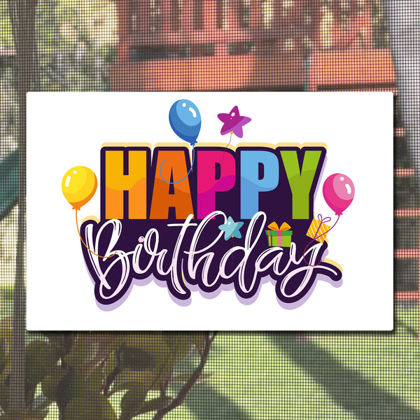 Mesh Magnets Anti-Collision Acrylic Screen Door Decoration - Happy Birthday Sign