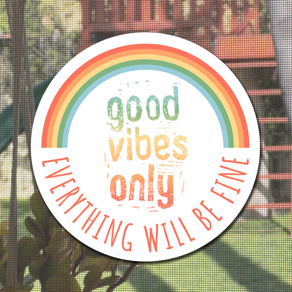 Mesh Magnets Anti-Collision Acrylic Screen Door Decoration - Good Vibes Sign