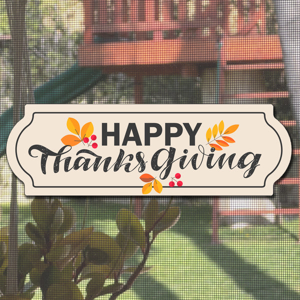 PRE-ORDER Mesh Magnets Anti-Collision Acrylic Screen Door Decoration - Happy Thanksgiving Sign