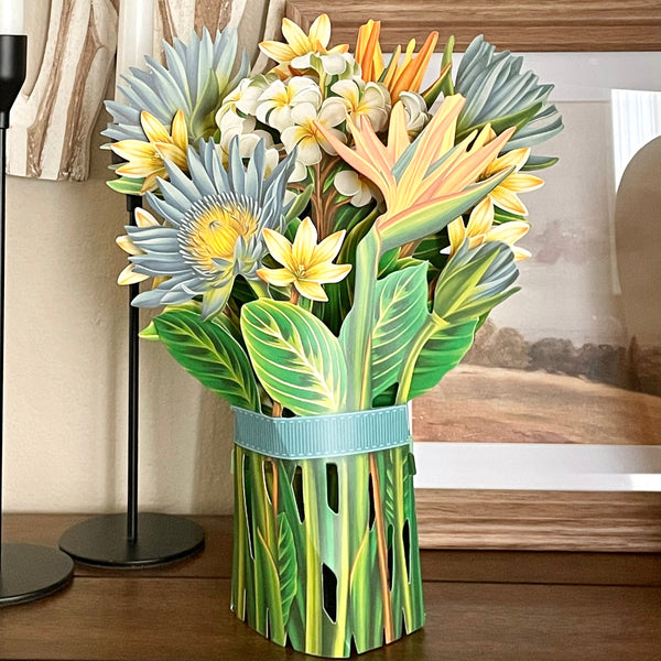 11-Inch Pop-Up Floral Bouquet - Bird of Paradise
