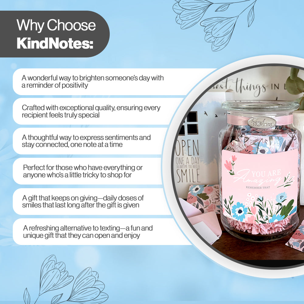 Unique Fresh Cut Floral Jar of Notes | KindNotes: Jar of SMILES