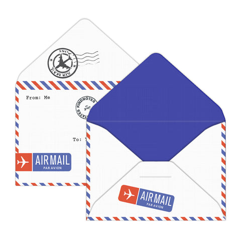 Airmail Jar of Notes (with Blank Papers)