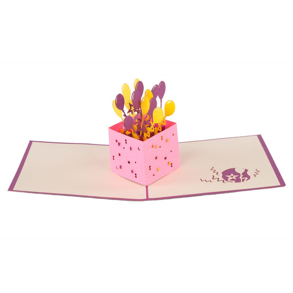 Balloon Surprise Pop-Up 3D Greeting Card