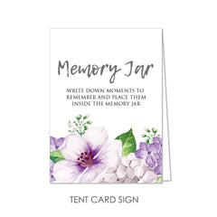 Memory Jar by KindNotes (Deluxe Kit without Jar) - Purple Hydrangeas