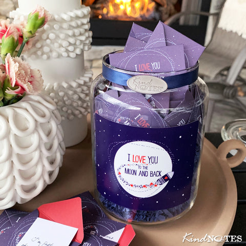 Moon and Back Jar of Notes (with Blank Papers)