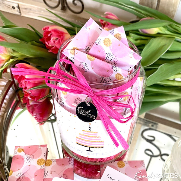 Birthday Cake Jar with POSITIVE Thoughts (Wholesale)