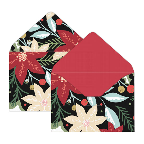 Retro Poinsettias Mini Envelopes & Notes/Paper