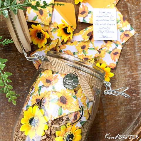 Wild Sunflowers Jar of Notes Inspirational Gift