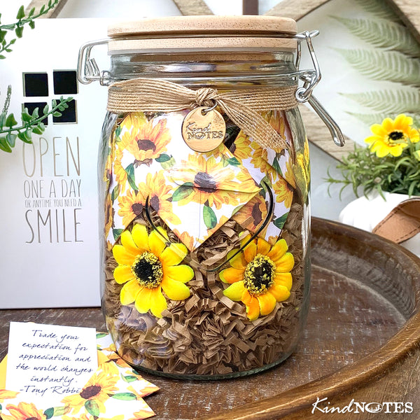 Wild Sunflowers Jar of Notes Gift for Her