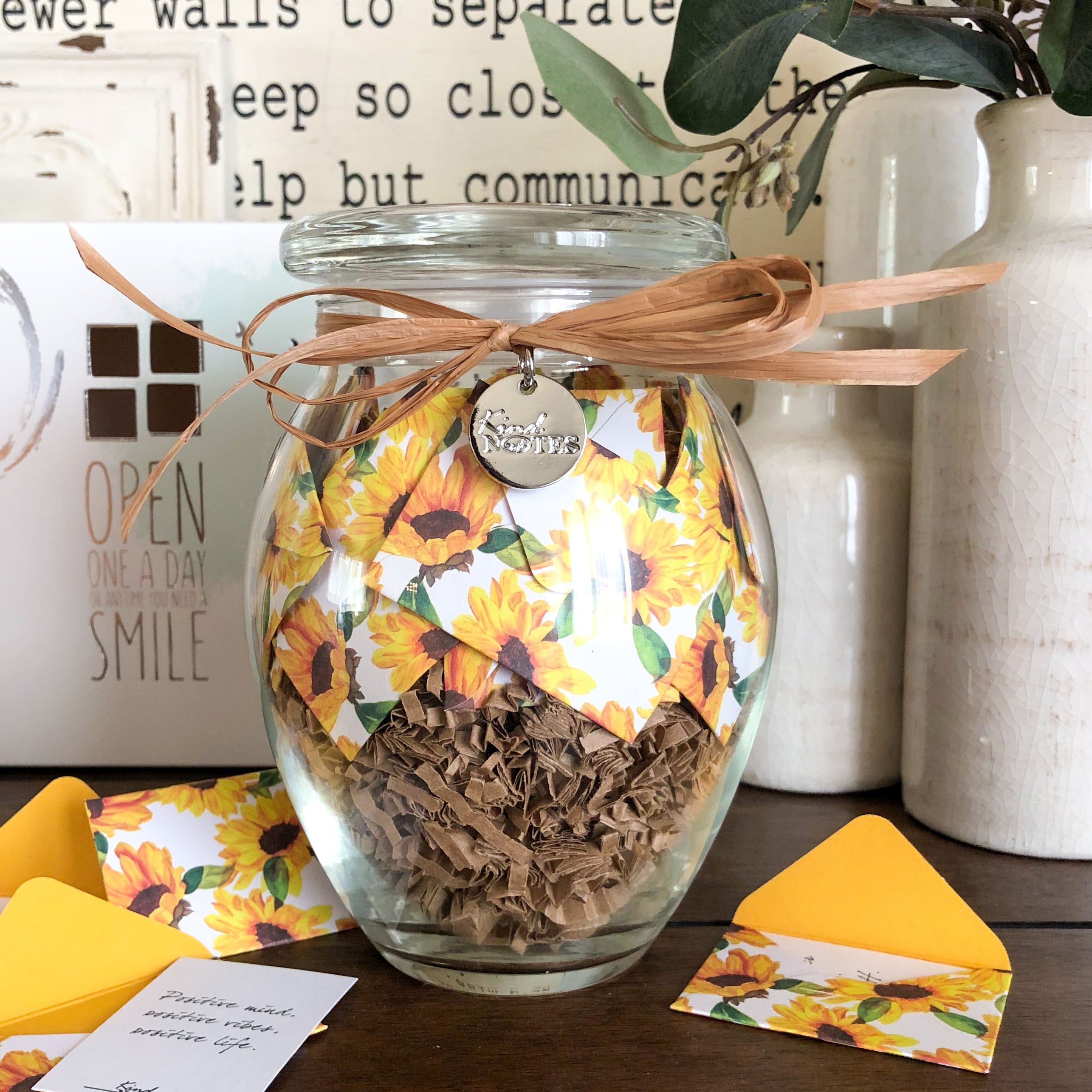 KindNotes Inspirational Message Jar - "Love Your Fabulous Self" Glass Keepsake With 31 Uplifting Notes
